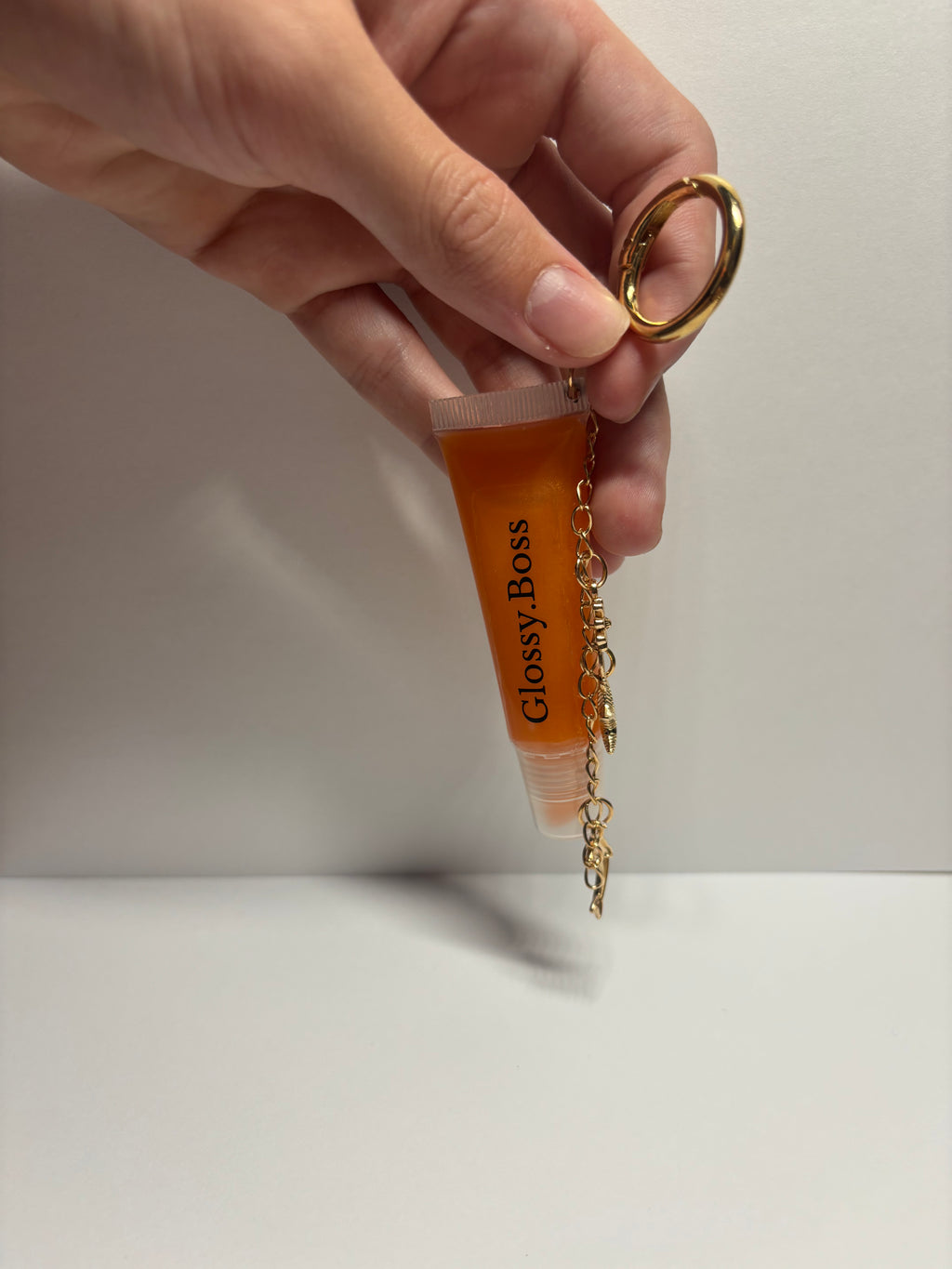Cantaloupe, lip, gloss keychain ￼