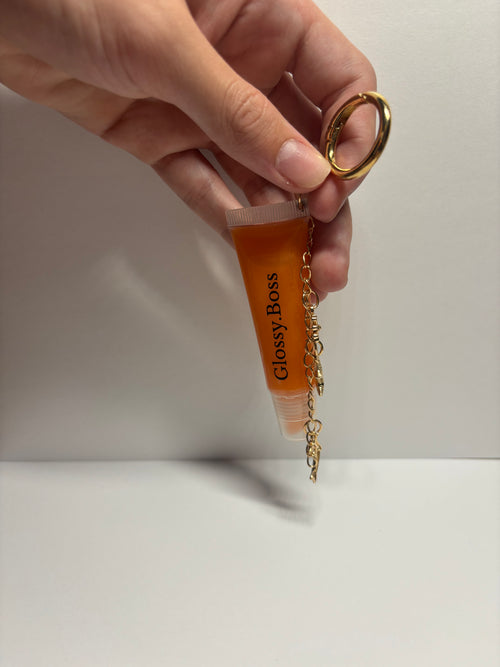 Cantaloupe, lip, gloss keychain ￼
