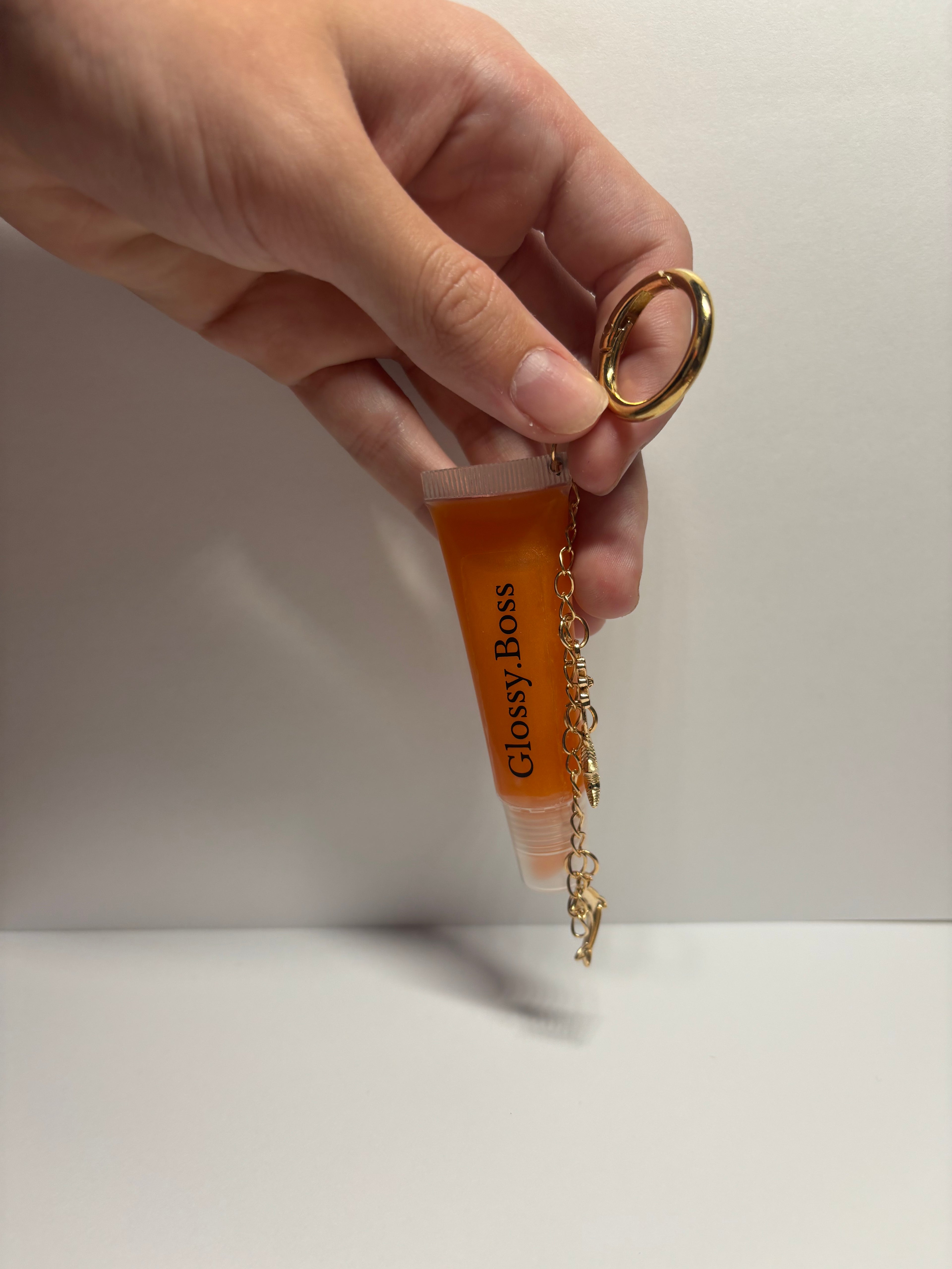 Cantaloupe, lip, gloss keychain ￼